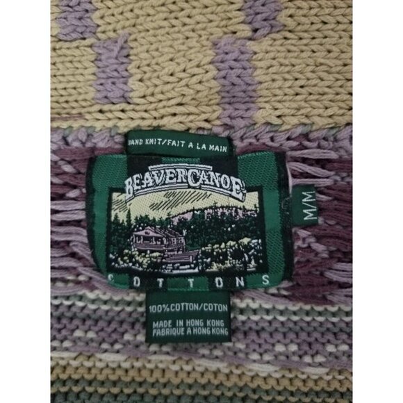 Beaver Canoe Vintage Western Aztec Vest Hand Knit Size Medium - Picture 4 of 6